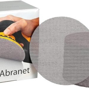 Mirka Abranet 6-Inch Sanding Discs - Hook and Loop Mesh Orbital Sander Pads, Dust-Free Sanding, Long-Lasting and Non-Clogging, Ideal for Wood, Metal, Automotive Finishes, and More, 50pcs, Grit 80